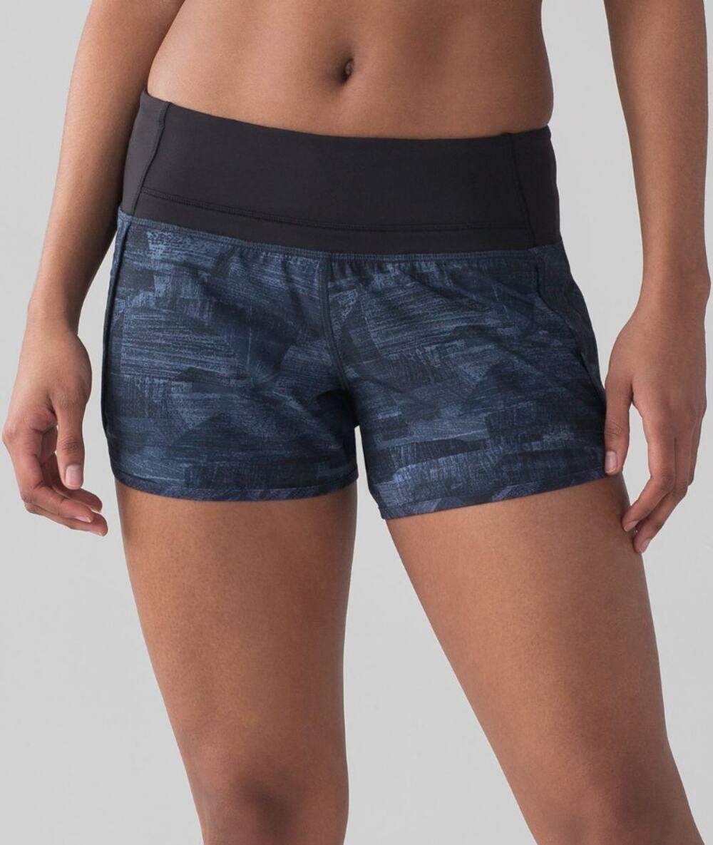 Lululemon Run Times Athletic Running Shorts Women's Size 6 Navy Black Lined